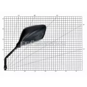 101 Octane tükör készlet rombusz, fekete, M8, jobb oldali tükör bal menettel