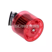 101 Octane légszűrő Air-System fémhálós, 35 mm, 45° karburátor csatlakozás, piros burkolat