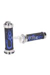 handlebar rubber grip set Custom Flame blue