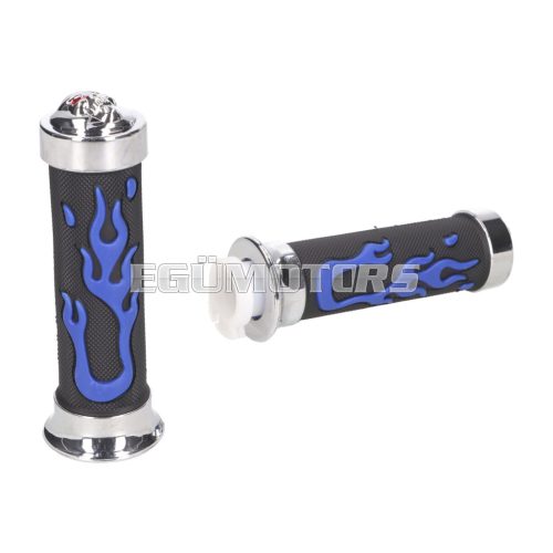 handlebar rubber grip set Custom Flame blue