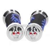 101 Octane kormány markolat szett Custom Flame, kék