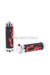 handlebar rubber grip set Custom Flame red