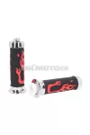 101 Octane kormány markolat szett Custom Flame, piros