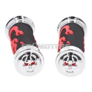 101 Octane kormány markolat szett Custom Flame, piros