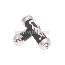 handlebar rubber grip set Custom Flame white