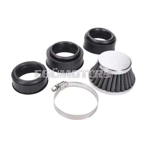 101 Octane légszűrő Powerfilter Shorty 44 / 52 / 54mm, krómozott