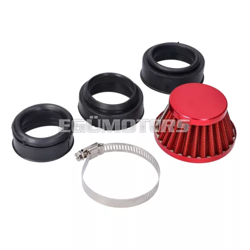 101 Octane légszűrő Powerfilter Shorty 44 / 52 / 54mm, piros
