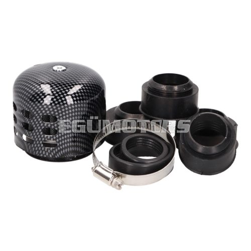 101 Octane Légszűrő Power, alumínium sapkával / pajzzsal, 28-47 mm karburátor csatlakozással, karbon