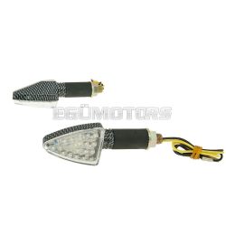   101 Octane Irányjelző lámpa készlet M10-es, LED, karbon hatású Mini, hosszú változat