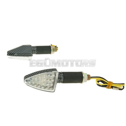 indicator light set M10 thread LED carbon look Mini, long version