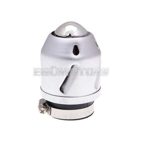 101 Octane Légszűrő Grenade, ezüst, egyenes kivitel, 42 mm és 35 mm karburátorcsatlakozáshoz