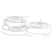 101 Octane kuplungtárcsa kuplungharanggal  komplett, Malaguti Madison, Majesty, MBK Flame