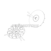 101 Octane fél szíjtárcsa, Kymco Dink, Grand Dink, Yager 125, 150cc