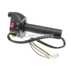 throttle tube w/ light and start switch black - universal