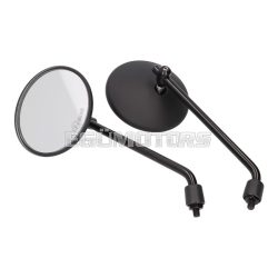 mirror set round aluminum black M8 220mm