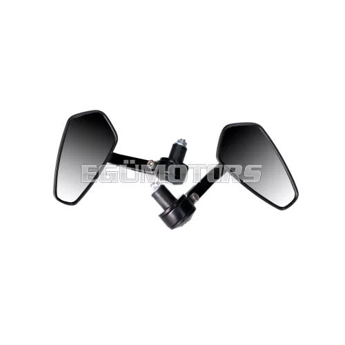 101 Octane kormányvég tükör készlet alumínium CNC, fekete
