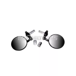   101 Octane kormányvég tükör készlet alumínium CNC fekete, kerek