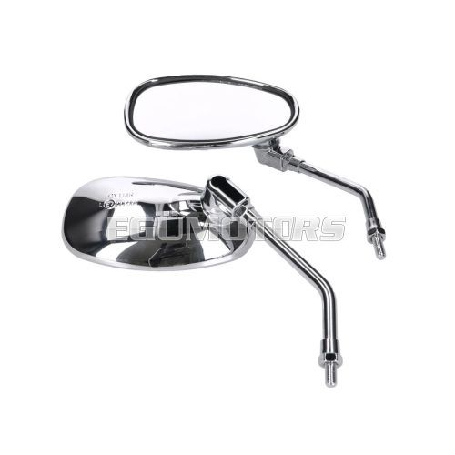 mirror set M8 thread chromed oval shape