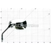 101 Octane tükör készlet M8, krómozott, ovális