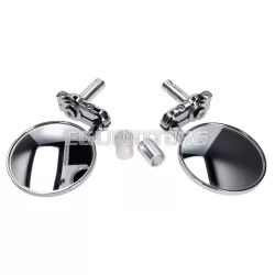   101 Octane kormányvég tükör készlet CNC, krómozott, kerek