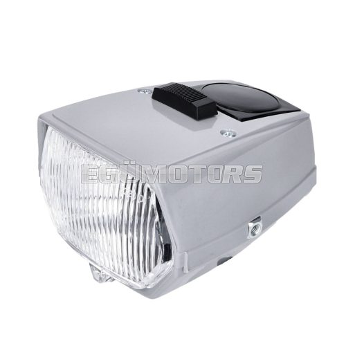 headlight assy grey w/ switch for moped