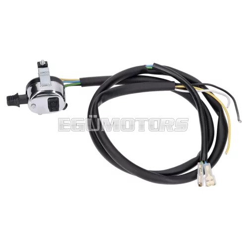 101 Octane kormánykapcsoló egység, krómozott, 3 funkcióval, univerzális, kábellel, mopedekhez