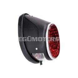   tail light assy moped oval black universal for Puch MS, MV, Maxi, Kreidler, Zündapp