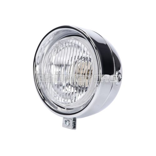 headlight assy round chromed Classic universal for Puch, Kreidler, Zündapp and many more