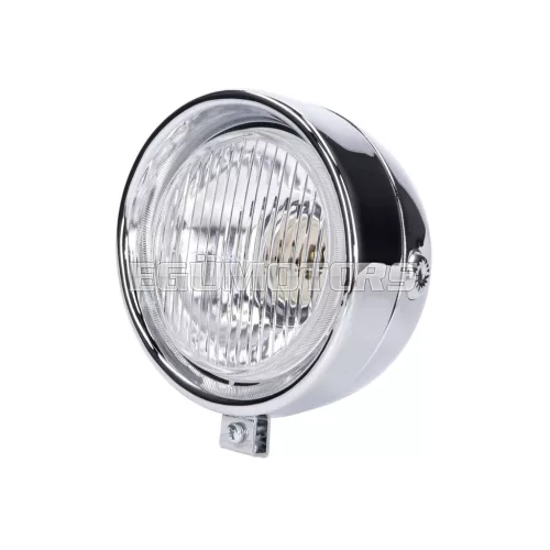 Fényszóró egység, kerek, krómozott, Classic, univerzális, Puch, Kreidler, Zündapp, stb.