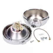 Fényszóró egység, kerek, krómozott, Classic, univerzális, Puch, Kreidler, Zündapp, stb.