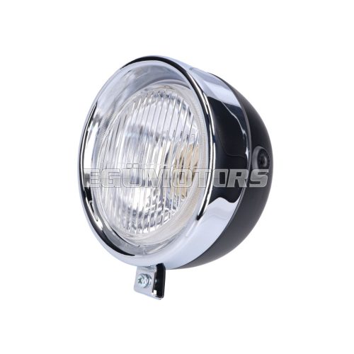 headlight assy round black Classic universal for Puch, Kreidler, Zündapp and many more