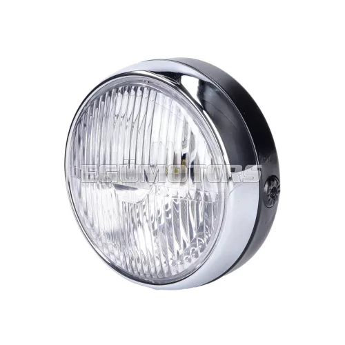 101 Octane fényszóró egység, kerek, fekete, univerzális, 145mm, mopedhez