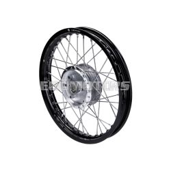   spoke wheel 1.60 x 16 aluminum black for Simson S50, S51, S53, S70, S83, KR51/1, KR51/2 Schwalbe, SR4-1 Spatz, SR4-2 Star, SR4-3 Sperber, SR4-4 Habicht