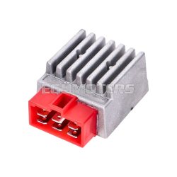   regulator / rectifier w/ flasher relay, red plug for Derbi Senda, GPR, Aprilia RX, SX 50, Gilera RCR