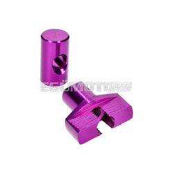 brake cable adjuster set M6 aluminum purple - universal