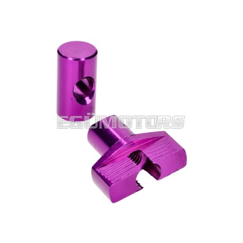 brake cable adjuster set M6 aluminum purple - universal