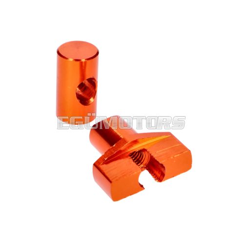 brake cable adjuster set M6 aluminum orange - universal