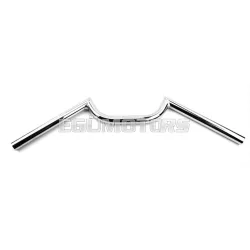   Kormány krómozott, 560mm, 80mm, sík, Zündapp KS, GTS, CS, Z, Kreidler Florett, Flory, Hercules Prima, M, MK, K, Puch Maxi, Monza, X, Simson S, SR, DKW, KTM, Rixe, Sachs Mopa, Moped