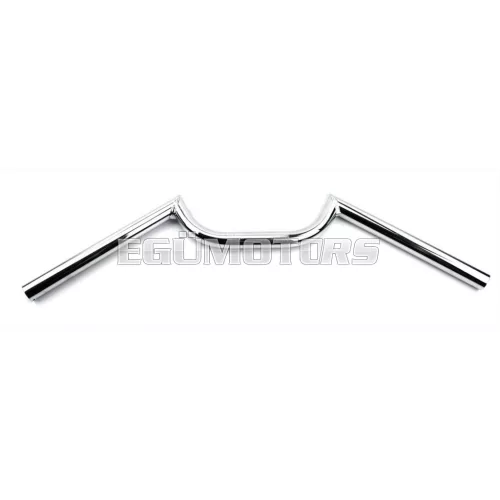 Kormány krómozott, 560mm, 80mm, sík, Zündapp KS, GTS, CS, Z, Kreidler Florett, Flory, Hercules Prima, M, MK, K, Puch Maxi, Monza, X, Simson S, SR, DKW, KTM, Rixe, Sachs Mopa, Moped