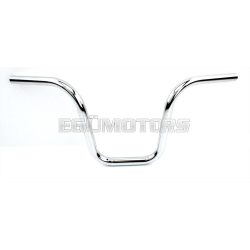   Handlebars Cuppini chrome 22mm 610mm 230mm 140mm for Zündapp ZD, ZR, ZA, ZS, ZX, Kreidler Flory MF 2, Hercules Prima M 5, Puch Maxi, KTM, DKW, Rixe, Honda Camino, Vespa Citta, Simson