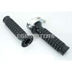   Throttle twist grip black plastic 22mm 125mm 155mm for Zündapp GTS, KS, CS, CX, ZD, Hai, C 50, Combinette, Kreidler Florett, Flory, MF, MP, Hercules Prima, M, GT, GX, Ultra, K KX, Puch Maxi, Monza, Racing, Jet, Simson S, KTM, DKW, Rixe