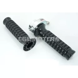   Gázmarkolat fekete, műanyag, 22mm, 125mm, 155mm, Zündapp GTS, KS, CS, CX, ZD, Hai, C 50, Combinette, Kreidler Florett, Flory, MF, MP, Hercules Prima, M, GT, GX, Ultra, K KX, Puch Maxi, Monza, Racing, Jet, Simson S, KTM, DKW, Rixe