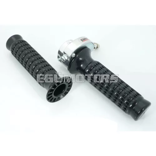 Gázmarkolat fekete, műanyag, 22mm, 125mm, 155mm, Zündapp GTS, KS, CS, CX, ZD, Hai, C 50, Combinette, Kreidler Florett, Flory, MF, MP, Hercules Prima, M, GT, GX, Ultra, K KX, Puch Maxi, Monza, Racing, Jet, Simson S, KTM, DKW, Rixe