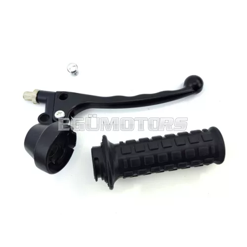 Gázmarkolat fékkarral és gumimarkolattal, fekete, Tomos A3, A35, Zündapp, Kreidler, Hercules, Puch, DKW, KTM, Rixe, Sachs