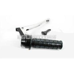   Throttle grip complete with rubber grip and cold start lever black for Zündapp, Kreidler Flory, Hercules, Puch, KTM, DKW moped, moped