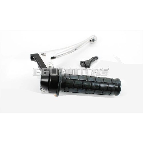 Throttle grip complete with rubber grip and cold start lever black for Zündapp, Kreidler Flory, Hercules, Puch, KTM, DKW moped, moped