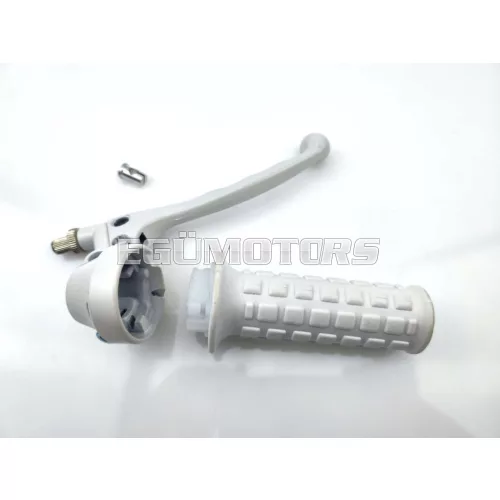 Gázmarkolat fékkarral és gumi markolattal fehér, Zündapp, Kreidler, Hercules, Puch, DKW, KTM, Rixe, Sachs, Tomos A 3, 35