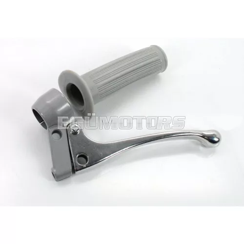 Markolat szerelvény alumínium 22mm szürke bordázott gumimarkolattal, 105mm, Zündapp, Kreidler, Hercules, Puch, DKW, KTM, moped, mokick