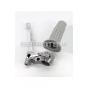 Markolat szerelvény alumínium 22mm szürke bordázott gumimarkolattal, 105mm, Zündapp, Kreidler, Hercules, Puch, DKW, KTM, moped, mokick