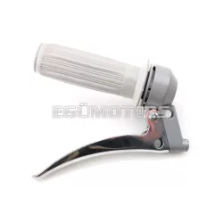   Gázmarkolat szerelvény alumínium szürke 22mm, 105mm, Zündapp, Kreidler, Hercules, Puch, DKW, KTM, moped, mokick